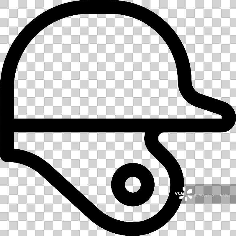 棒球头盔图标线性设计图片素材