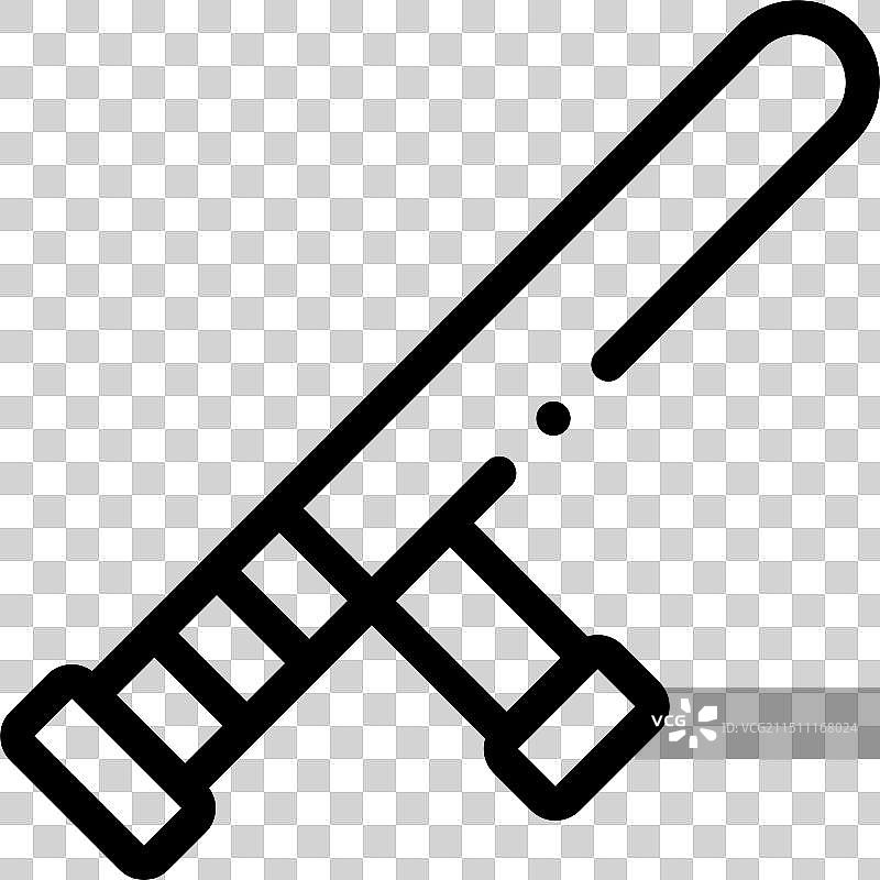 细线条风格警棍图标设计图片素材