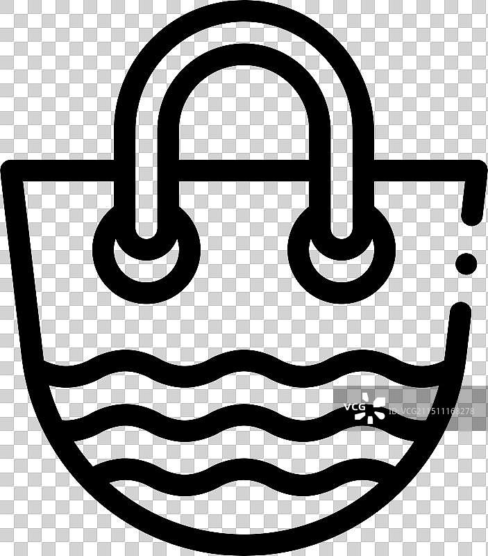 线性风格沙滩包图标设计图片素材