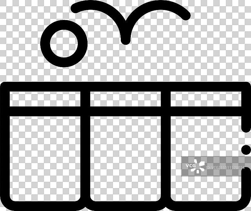 孤立的线性啤酒乒乓球图标设计图片素材