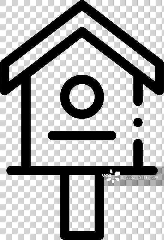 鸟舍图标线性设计图片素材