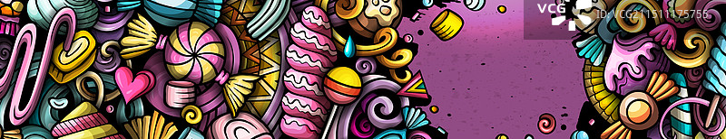 卡通涂鸦糖果banner设计图片素材