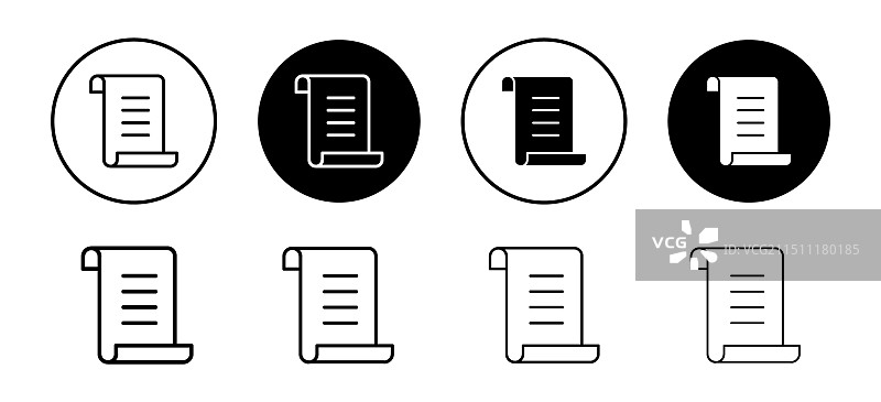 旧卷轴纸莎草纸文件图标图片素材