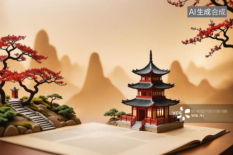 【AI数字艺术】国风微缩景观图片素材