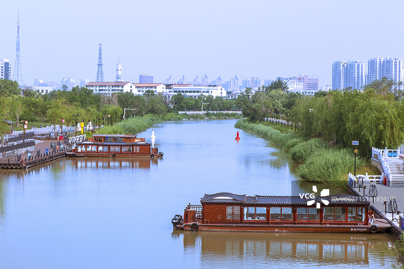 河北沧州京杭大运河穿城而过风光图片素材