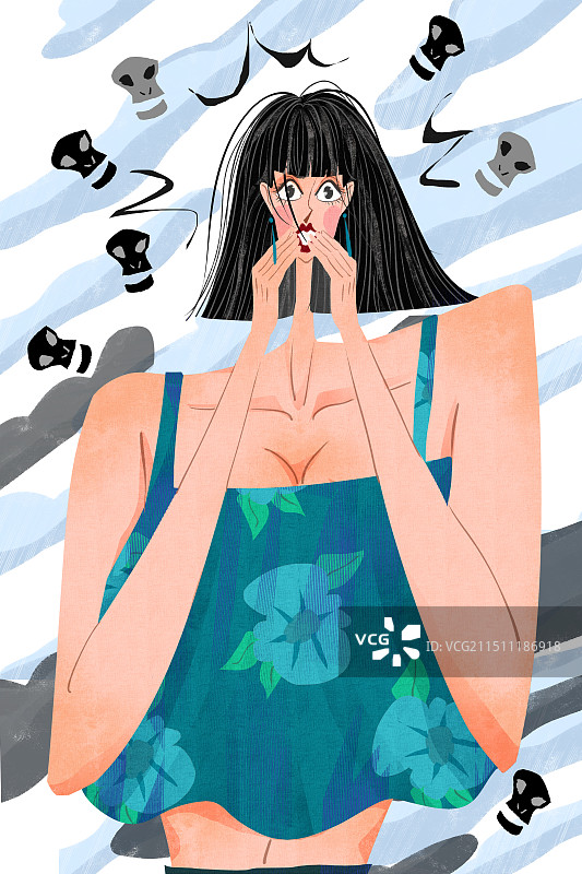 惊恐插画图片素材