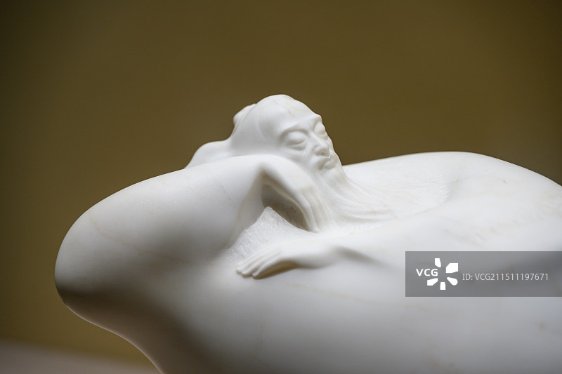 《庄周梦蝶》，中国国家博物馆，河北曲阳石雕艺术展当代工艺品图片素材