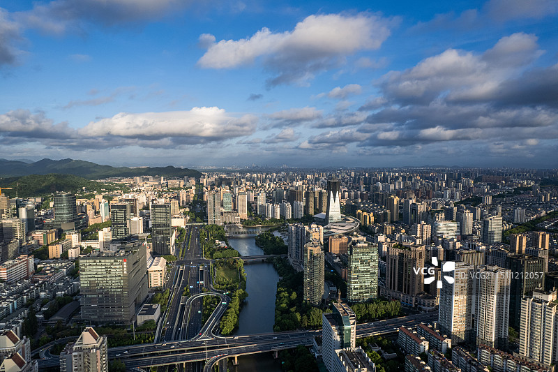 杭州西湖文化广场 杭州环球中心 京杭大运河图片素材