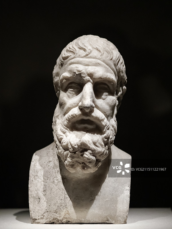 那不勒斯国立考古博物馆藏品 伊壁鸠鲁胸像图片素材