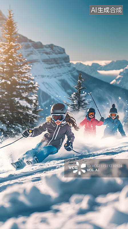 【AI数字艺术】滑雪运动图片素材