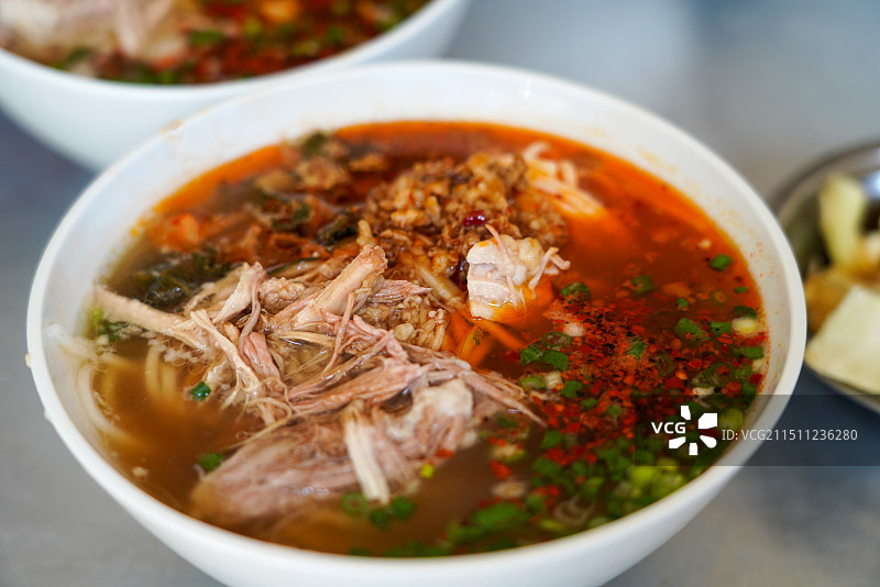 云南大理巍山特色小吃耙肉饵丝图片素材