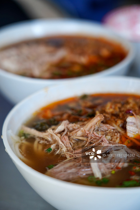 云南大理巍山特色小吃耙肉饵丝图片素材