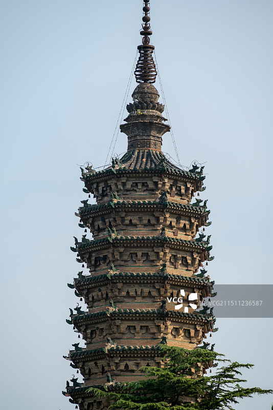 石家庄正定古城观四塔图片素材