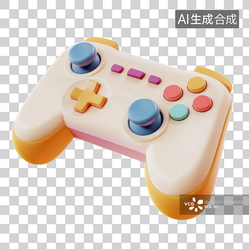 【AI数字艺术】卡通可爱的游戏手柄图片素材