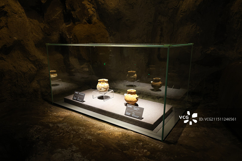 中国考古博物馆风光和二层文明起源展厅陈列图片素材