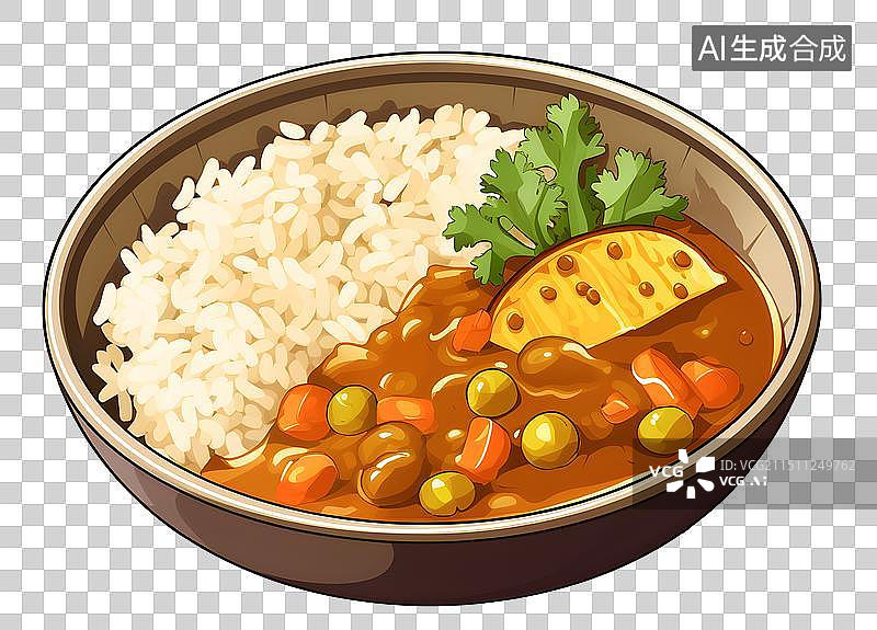 【AI数字艺术】咖喱饭 美食 食物 外卖 快餐 餐饮 大米图片素材