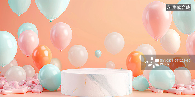 【AI数字艺术】双十一双十二电商购物背景展台模型背景图片素材