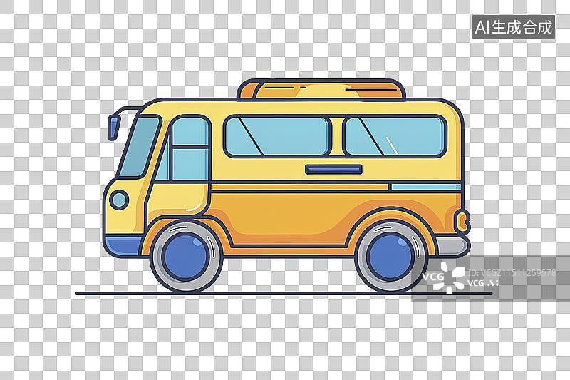 【AI数字艺术】中巴汽车设计元素图片素材