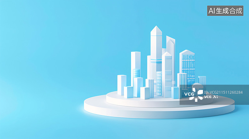 【AI数字艺术】智慧城市未来科技感商务建筑商务PPT插图图片素材