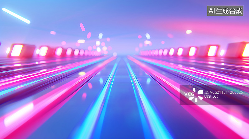 【AI数字艺术】发光按钮抽象科技蓝色KV主视觉商务背景图片素材