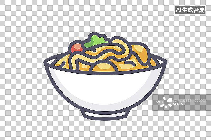 【AI数字艺术】盛在碗里的美味的中国面条食品设计元素图片素材