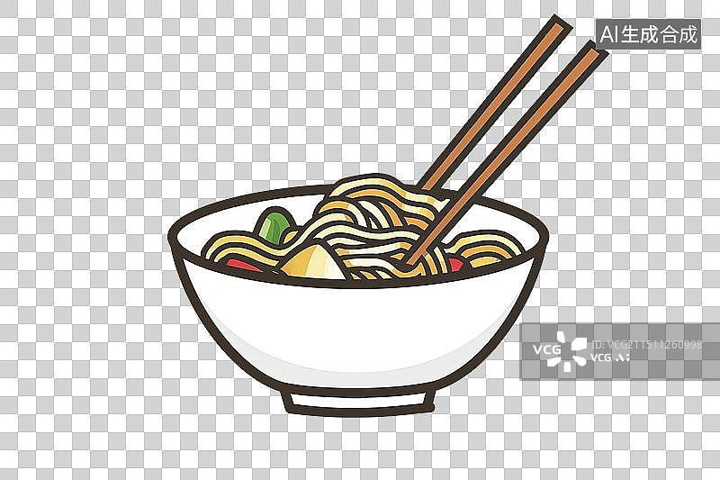 【AI数字艺术】盛在碗里的美味的中国面条食品设计元素图片素材