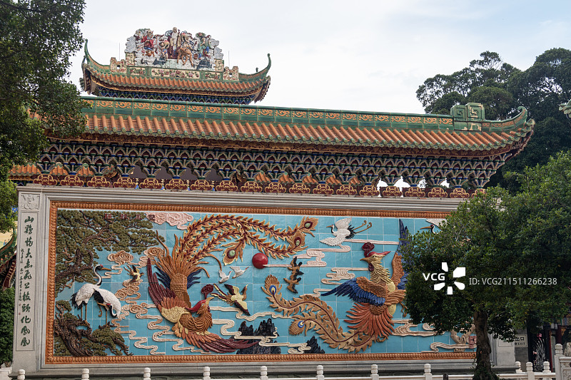 广东广州番禺南粤苑凤求凰壁画图片素材