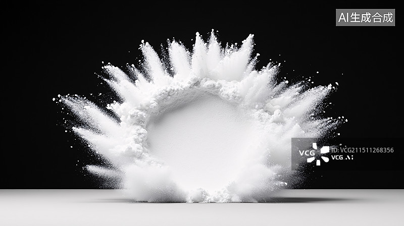 【AI数字艺术】抽象白色粉尘爆炸粉末飞溅纹理颗粒设计背景图片素材