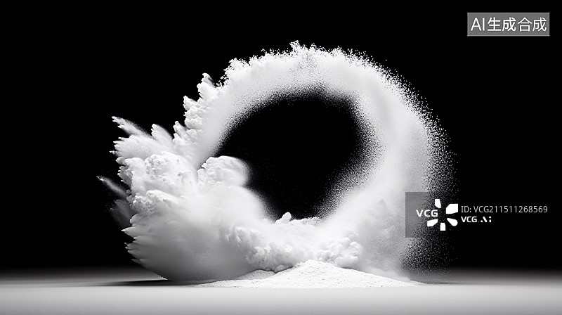 【AI数字艺术】抽象白色粉尘爆炸粉末飞溅纹理颗粒设计背景图片素材