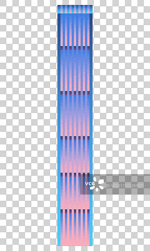 广东省深圳市人才公园建筑群，扁平风格肌理噪点渐变插画图片素材