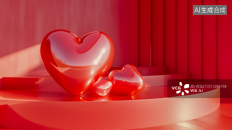 【AI数字艺术】心形 爱心 情人节图片素材
