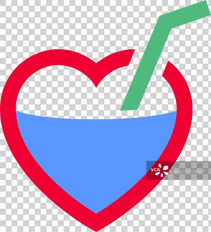 热带鸡尾酒图标或情人节符号图片素材