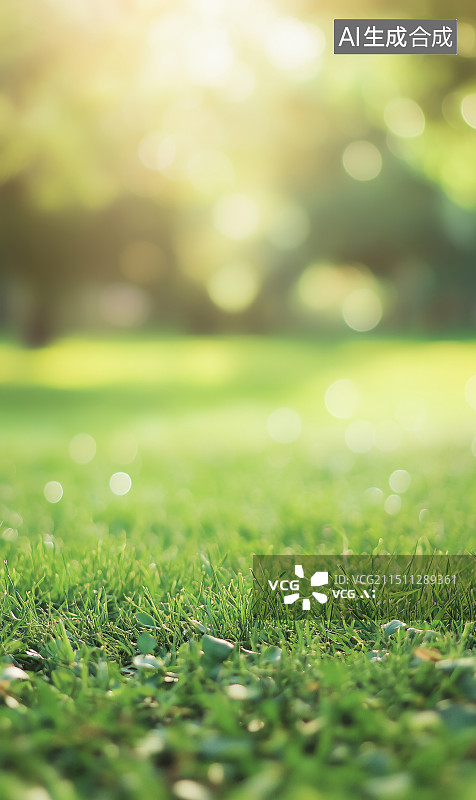 【AI数字艺术】阳光下的绿草地图片素材