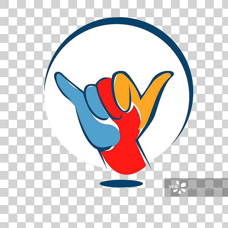 Shaka手势标志设计，阿罗哈的象征图片素材