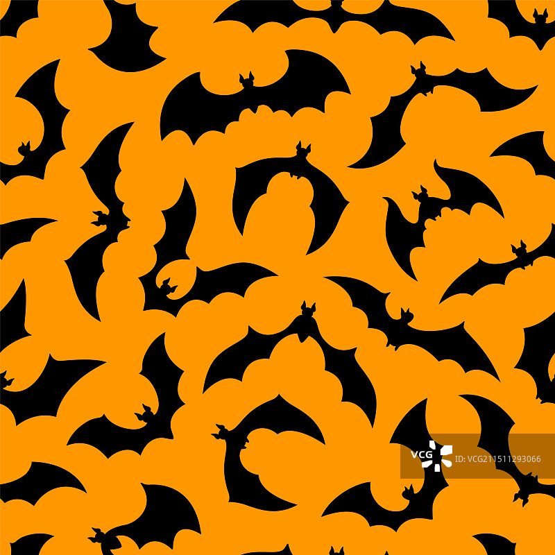 万圣节蝙蝠剪影无缝图案图片素材