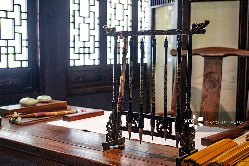 书桌毛笔架图片素材