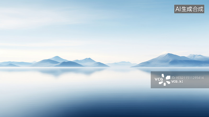 【AI数字艺术】宁静的山水风光图片素材