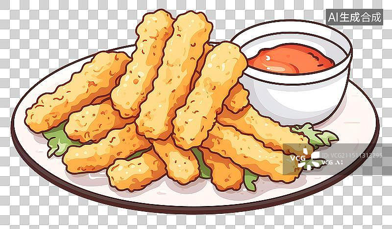 【AI数字艺术】美食炸鸡柳 小酥肉 特色 小吃 炸肉图片素材