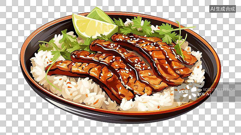 【AI数字艺术】美味的鳗鱼饭 盖浇饭 小吃 美食 快餐 饮食 餐饮 菜单图片素材