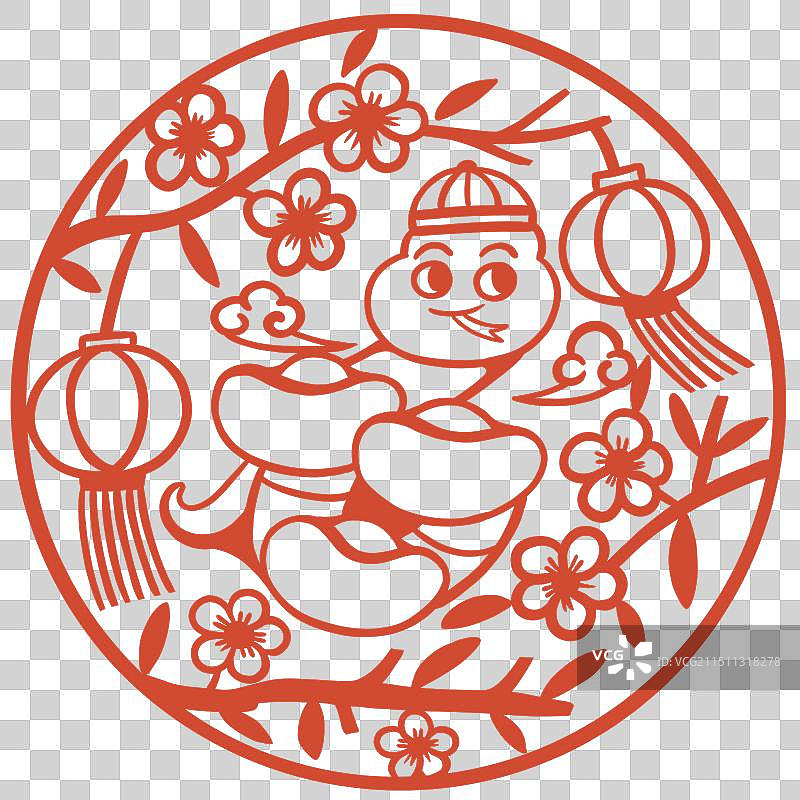 蛇年剪纸图片素材