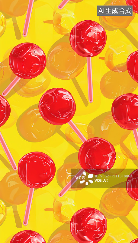 【AI数字艺术】樱桃柠檬与棒棒糖图片素材