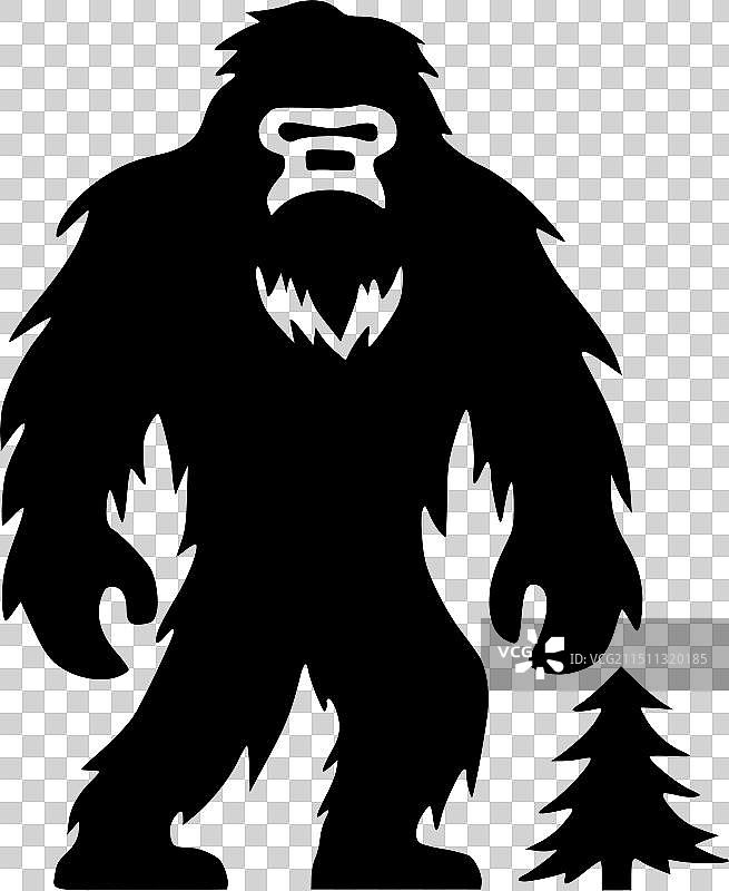 大脚怪（黑白）图片素材