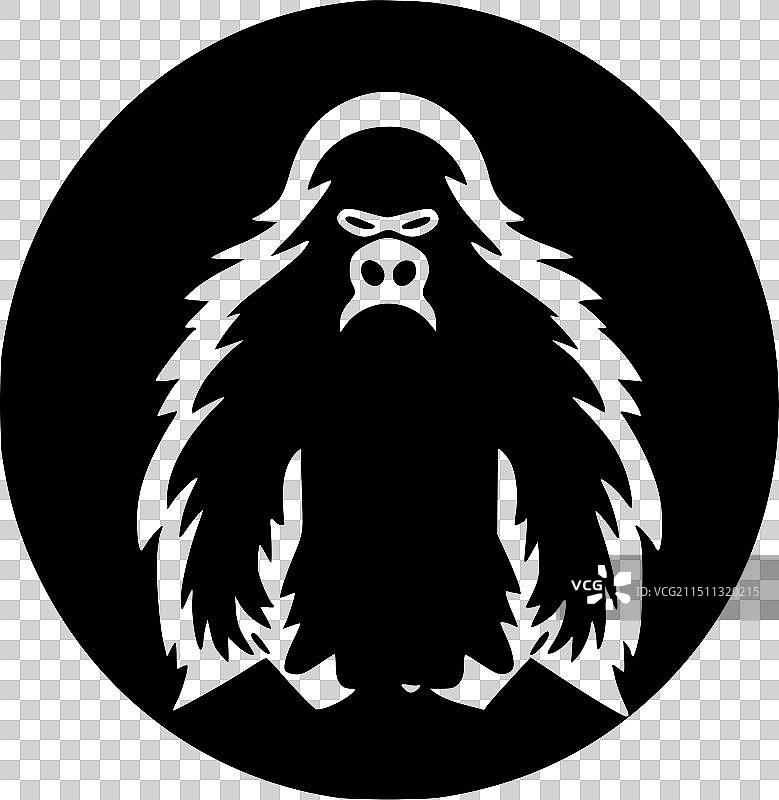 大脚怪（黑白）图片素材