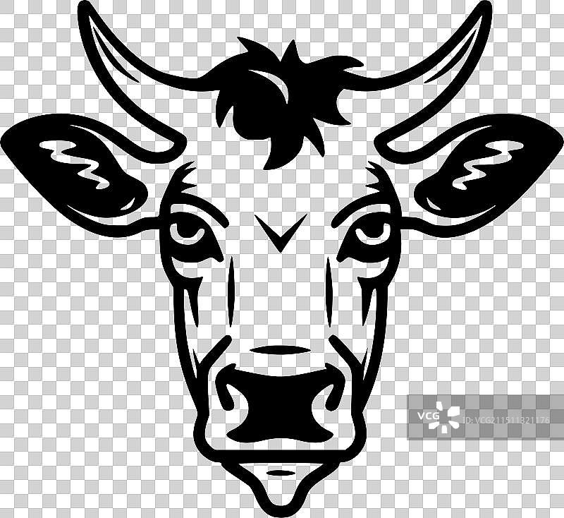 奶牛 - 极简风格剪影图片素材