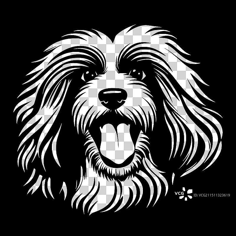 哈瓦那犬-黑白隔离图标图片素材