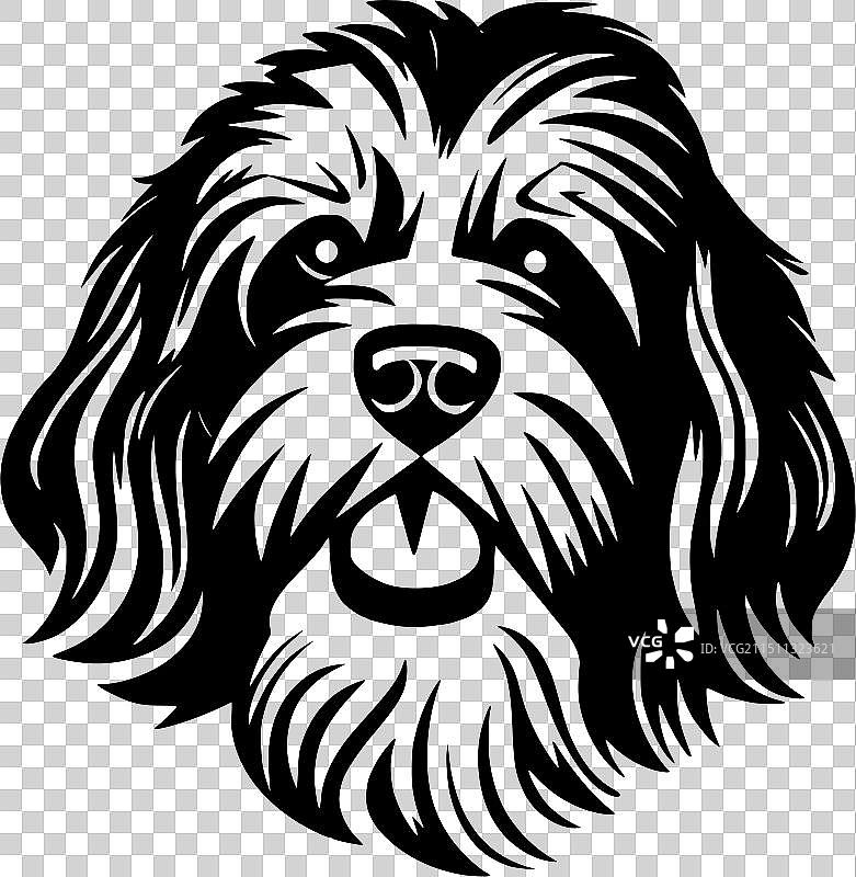 哈瓦那犬-黑白隔离图标图片素材