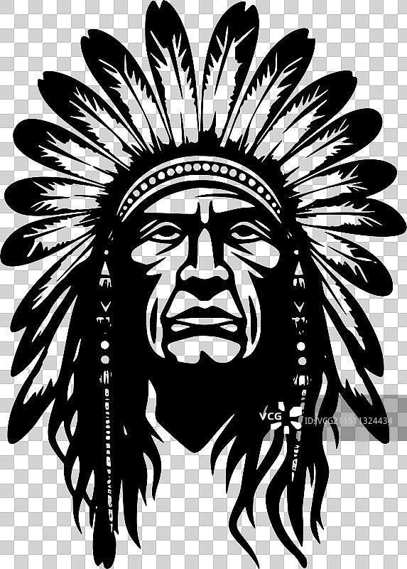 印度酋长极简扁平风logo图片素材