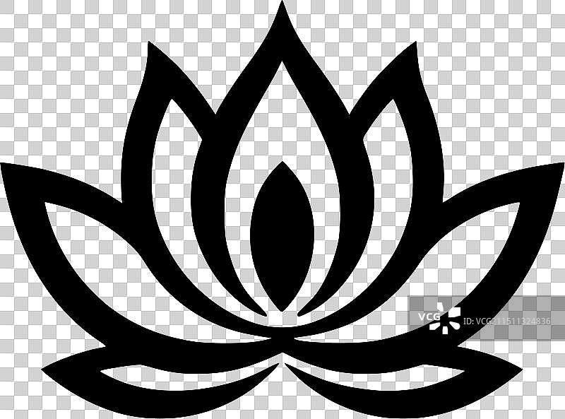 莲花极简扁平风标志图片素材