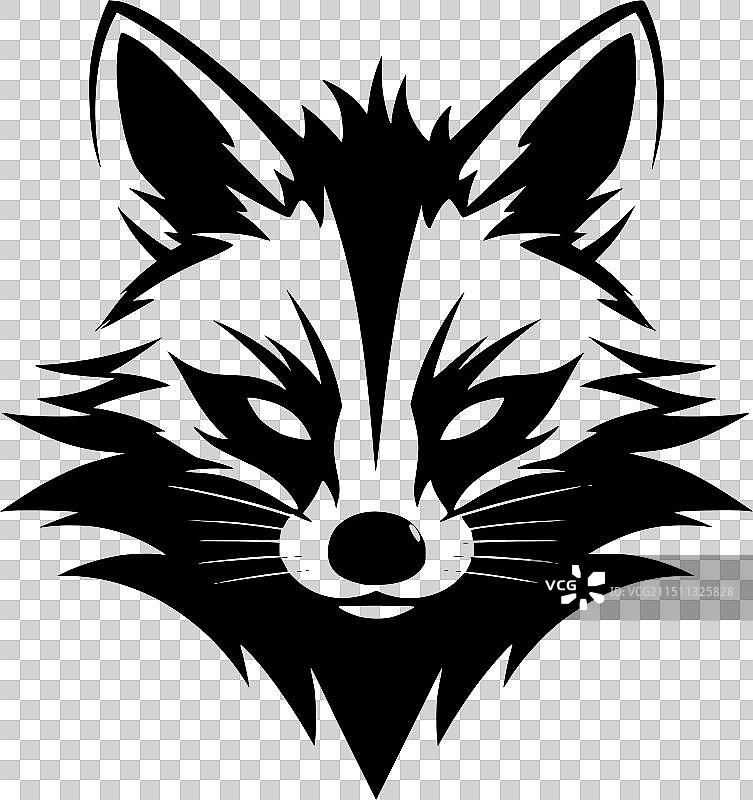 黑白浣熊隔离图标图片素材