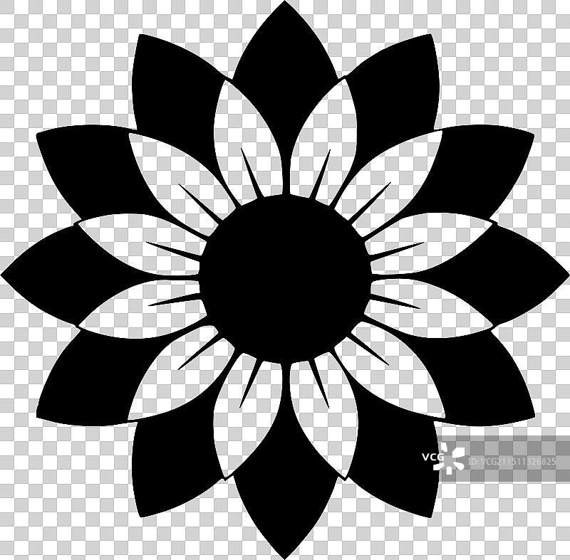 向日葵黑白隔离图标图片素材